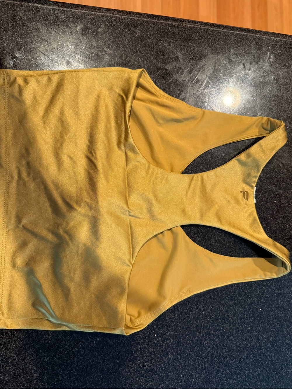 Fabletics Gold Racerback Sports Bra